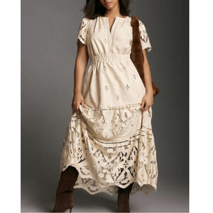 Anthropologie Cream Maxi Dress